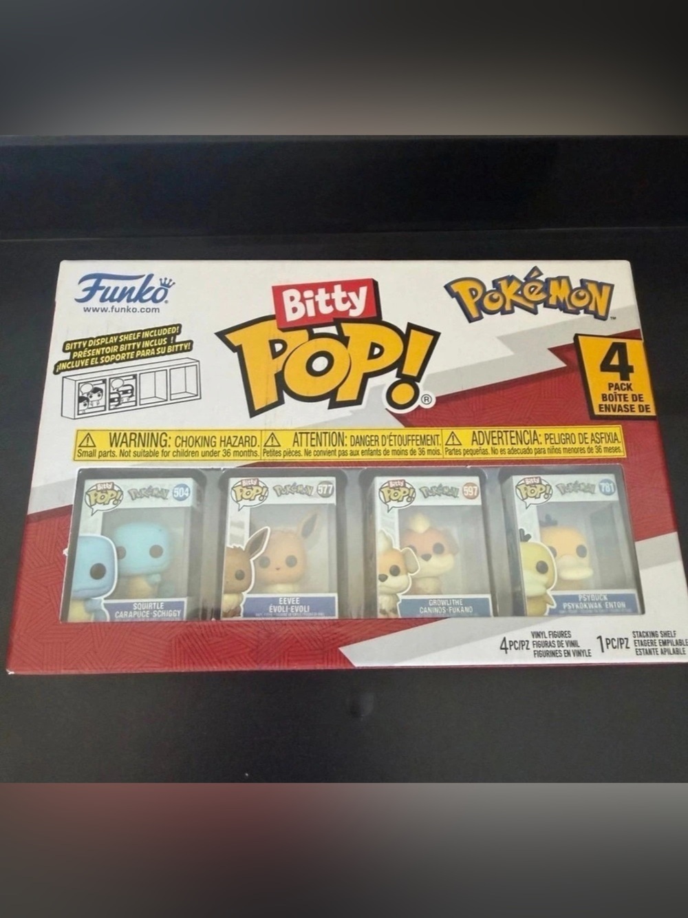 Funko Bitty Pop! Pokemon Vinyl Figure Set 4-Pack: Squirtle, Eevee, Growlithe